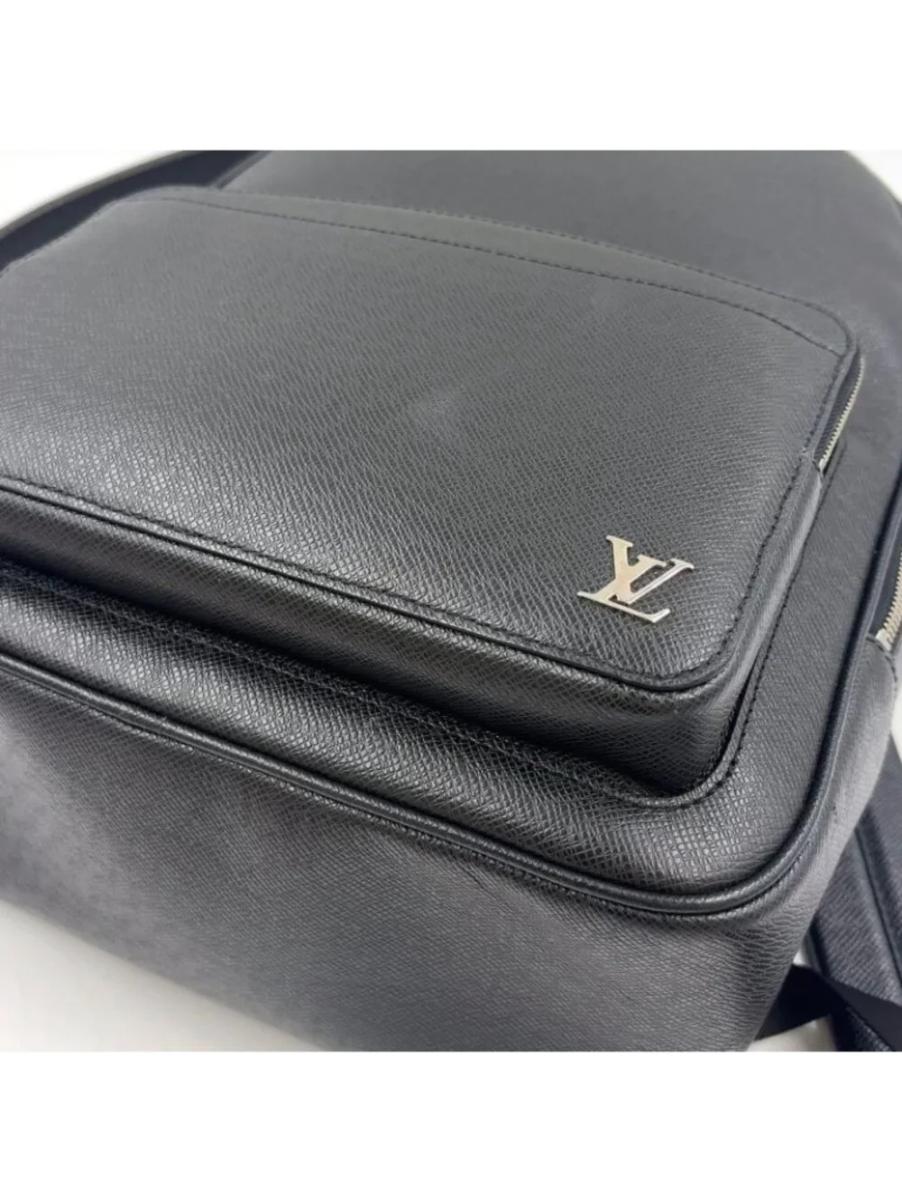 Louis Vuitton Alex Leather Black Backpack Silver